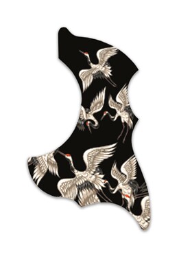 民谣吉他护板花鸟形彩绘图案加大款41寸面板装饰贴扫弦打板防刮花