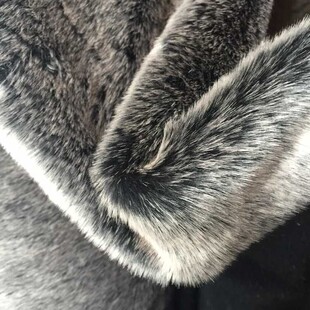 白上霜毛染尖2cm服装毛领毛绒布料人造毛外套毛领马甲仿皮草面料