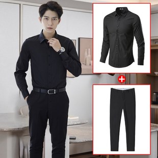 公务员面试正装衬衫男学生衣服职业套装白色毕业生答辩应聘西裤男