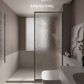 超白水波纹钢化艺术玻璃隔断屏风房间墙化妆室半墙客厅入户玄关