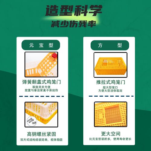 塑料家禽周转箱筐鸡笼运输笼成鸡鸭鹅鸽子笼子家用大号兔笼养殖笼