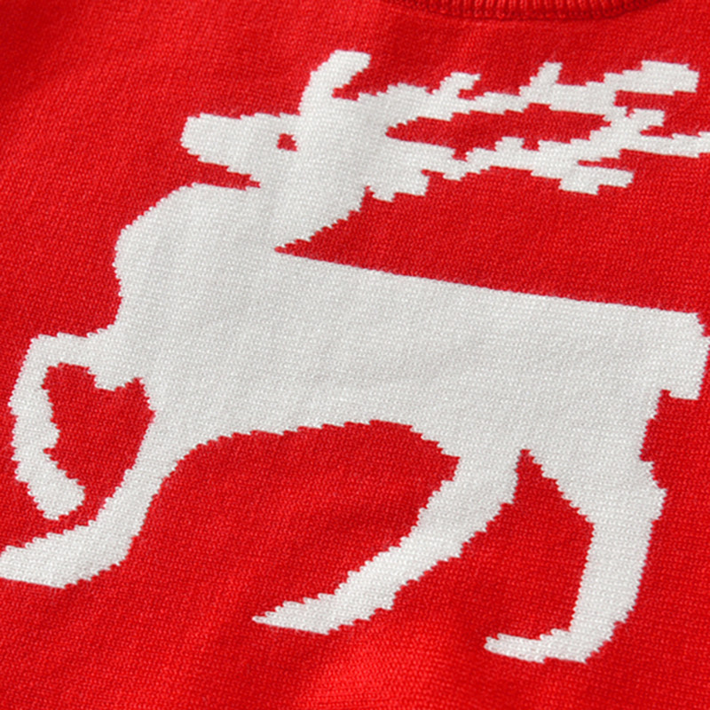 女童圣诞毛衣裙儿童针织秋冬裙子冬童装女宝宝衣裙冬季毛线连衣裙