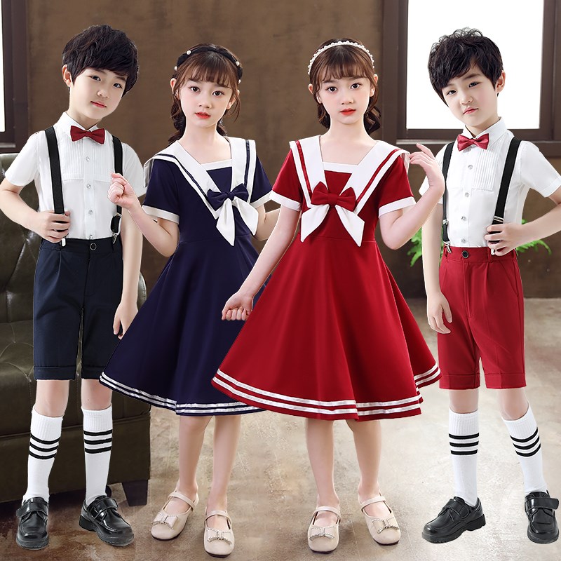 六一儿童演出服中小学生大合唱团礼服女童舞蹈裙男童朗诵表演服装