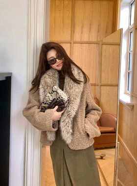 Alone Savor龙喜儿 奢华羊毛混纺外套秋冬保暖舒适女士上衣Q868