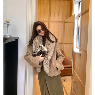 Alone Savor龙喜儿 奢华羊毛混纺外套秋冬保暖舒适女士上衣Q868