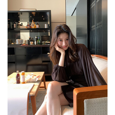 Alone Savor龙喜儿 时尚轻熟风抽褶收腰衬衫女网纱长袖小衫Z795