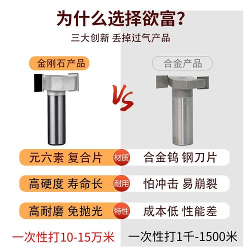 金刚石铣刀T型槽锯木工槽刀榫合刀数控开槽刀滚珠T型刀木板开槽刀