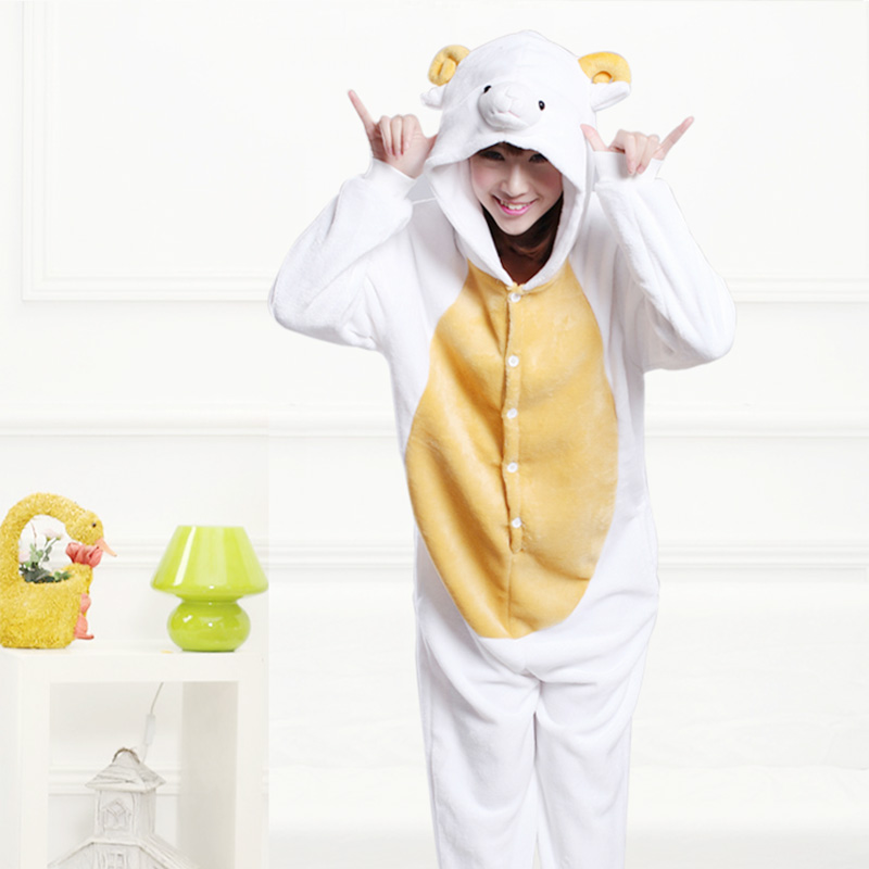 生肖羊卡通睡衣男女大人款冬天动物连体家居服可爱喜羊羊年会表演