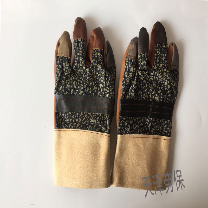 特惠10双包邮电焊手套加厚耐磨短款半皮革防护搬运帆布焊劳保手套,居家日用,手部防护用品,淘宝优惠券,粉丝福利购,淘宝优惠卷