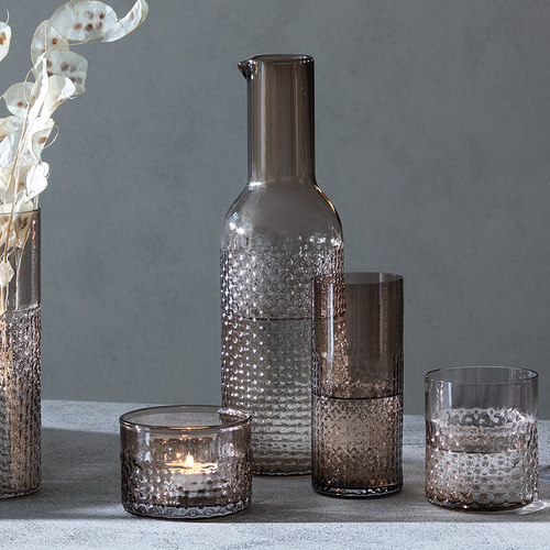 英国LSA轻奢复古浮雕水晶玻璃红酒杯高脚杯 琥珀威士忌杯酒具套装