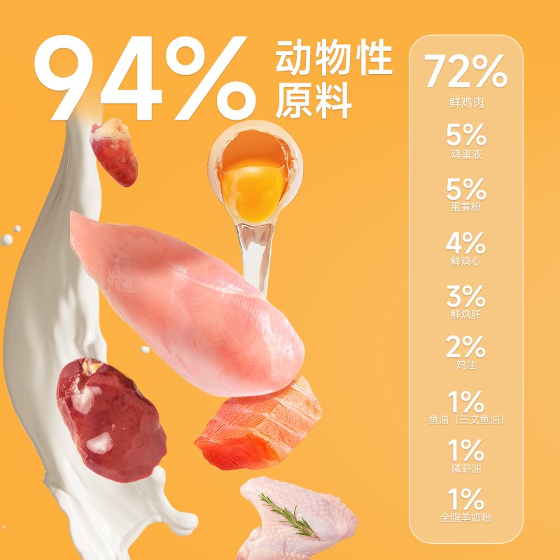 宽福全蛋奶霜烘焙猫粮试吃装30g*10袋 成幼猫无谷美毛45%粗蛋白