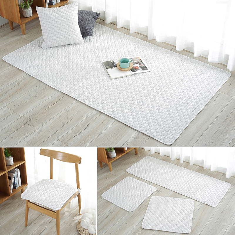 全棉儿童地垫榻榻米小垫子夏季透气薄款宝宝爬爬垫纯棉地毯可机洗