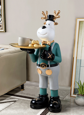 网红鹿摆件落地客厅沙发转角大型家居装饰品乔迁新居礼品结婚礼物