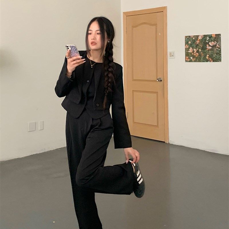 阿树家 粉墨开场 斜纹羊毛混纺西装马甲背心/短裤/西裤套装