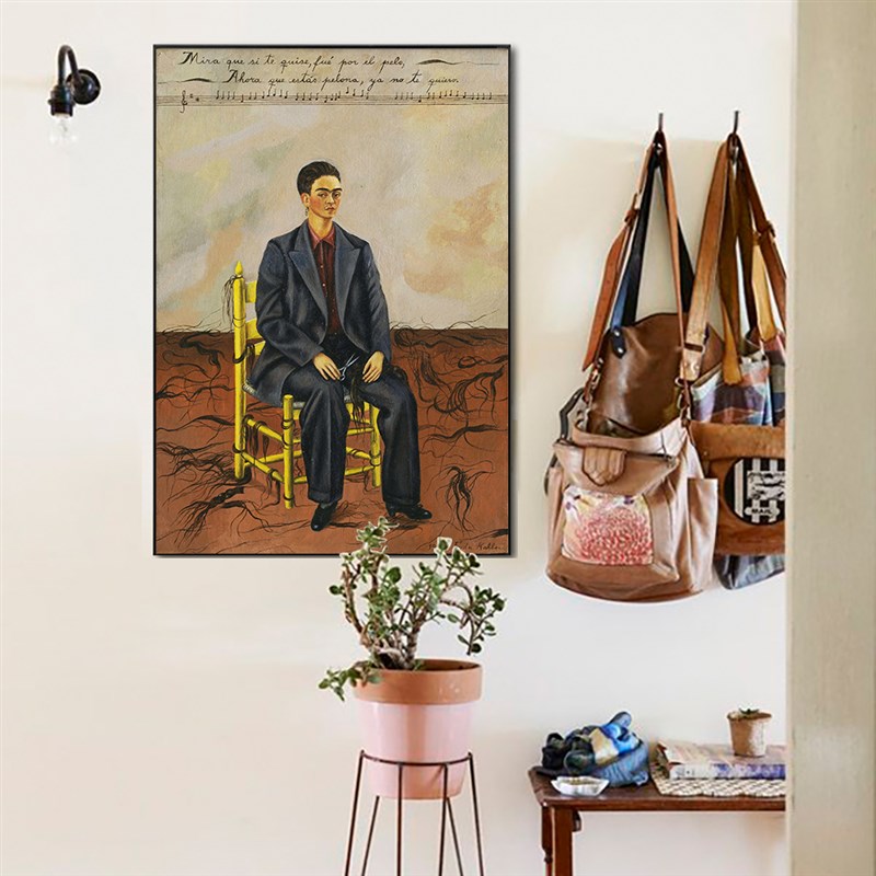 短发自画像 Frida 弗里达装饰画墨西哥客餐厅书房酒吧艺术挂画
