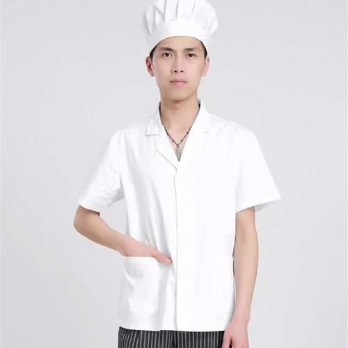 学校食堂人员工作服长袖白色厨师服装幼儿园女厨房衣服秋冬加厚棉