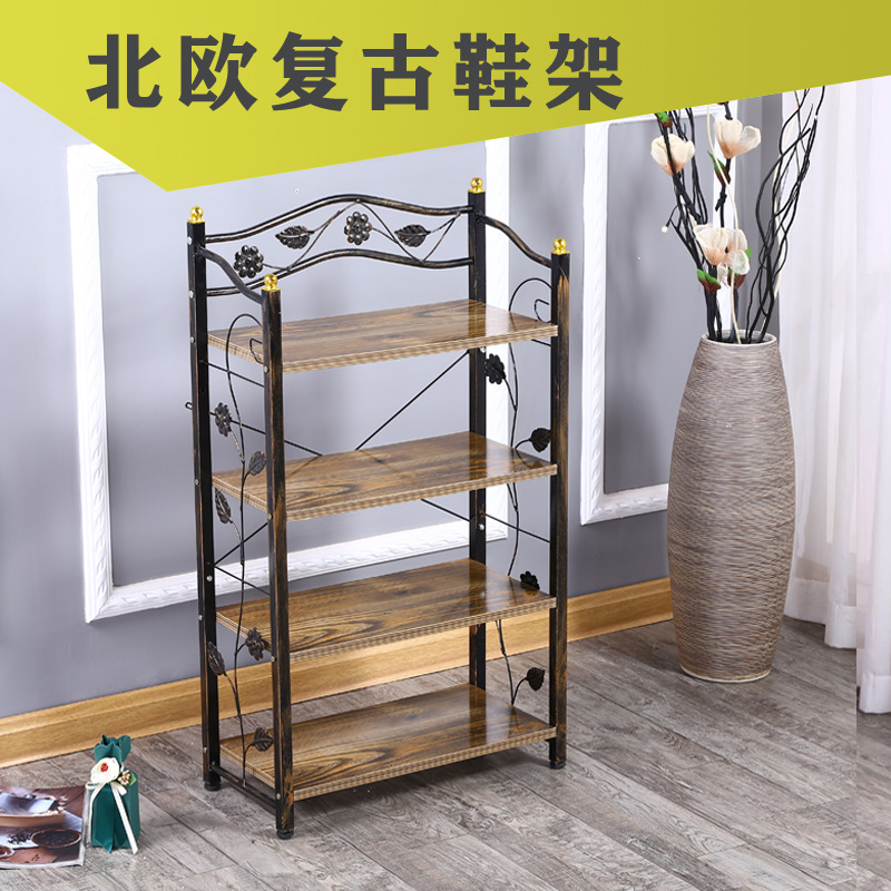 鞋架子门口放家用室内好看多层欧式简易家用铁艺白色鞋柜客厅收纳