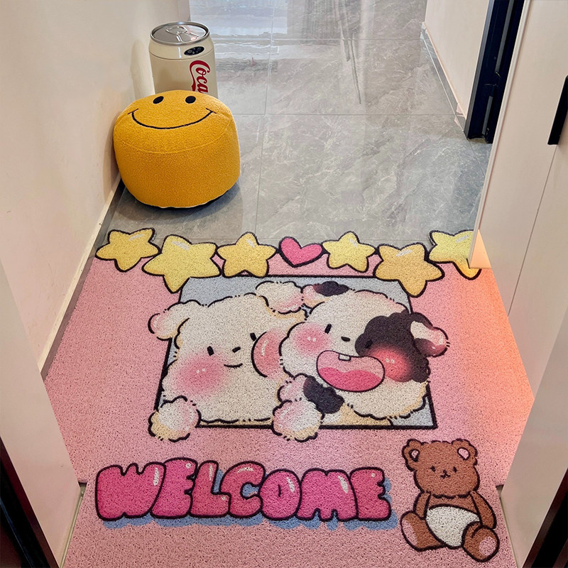 入户门地垫卡通星星小狗家用进门丝圈脚垫玄关可裁剪门垫刮泥蹭土,居家布艺,入户地垫,淘宝优惠券,粉丝福利购,淘宝优惠卷