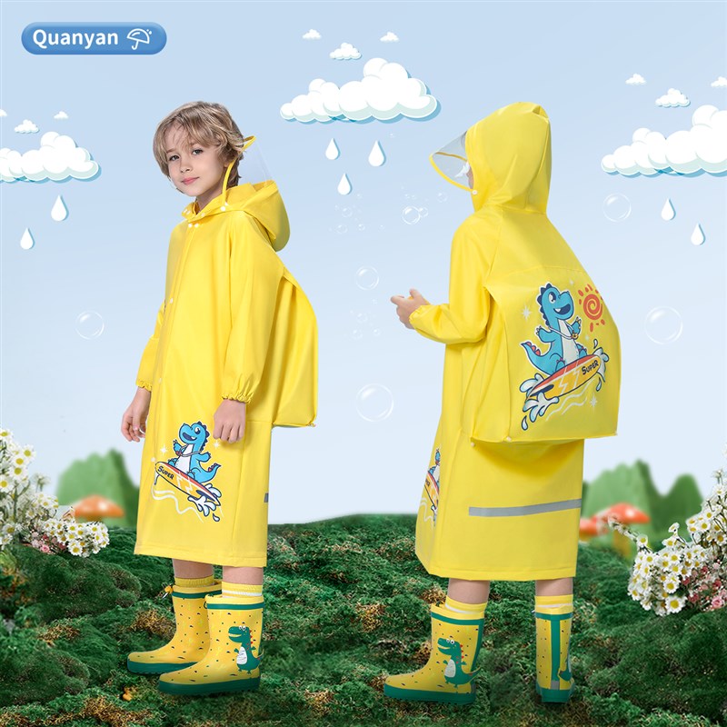 儿童雨衣男童女孩学生上学专用防雨服10岁儿童连体全身防水套装