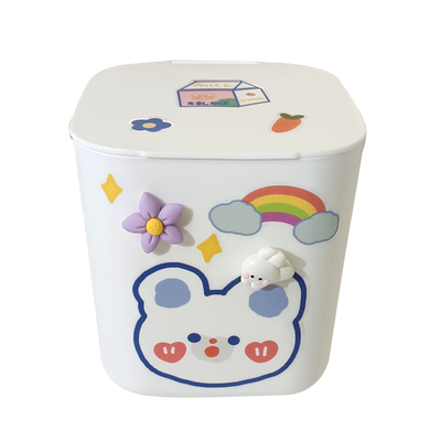 桌面垃圾桶迷你收纳桶带盖小号收纳盒学生宿舍杂物整理储物盒笔筒