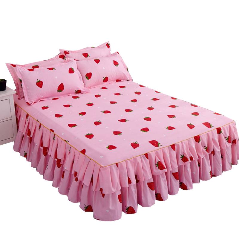 夏季公主风床罩 床裙式单件防尘保护套1.8m花边床单防滑床围裙罩