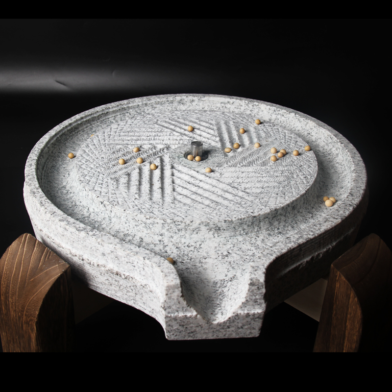 石磨家用传统手工石磨盘磨粉老式磨米麦面豆腐手推迷你摆件豆浆机