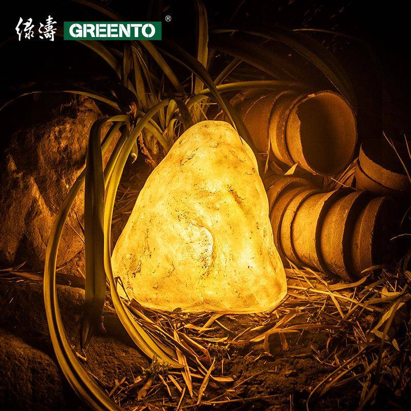 树脂园林产品发光石头灯户外公园景观装饰艺术发光石仿真石