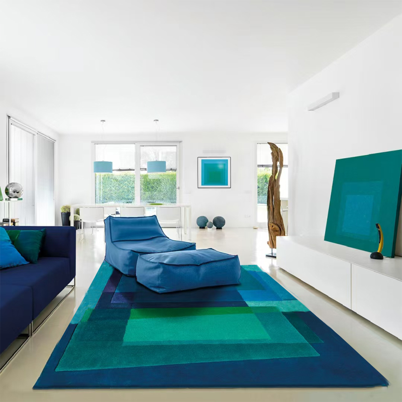 2024新款轻奢多巴胺彩色客厅茶几地毯现代简约高级感空间加厚地毯