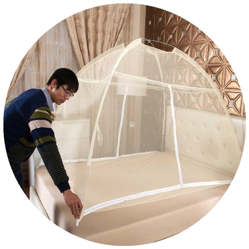 蒙古包蚊帐免安装钢丝支架1.0 1.y2 1.35 1.5米1.8M床有底学生宿