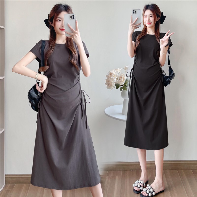 孕妇装夏装时尚简约短袖连衣裙202E5新款孕妇裙夏季韩版怀孕裙子