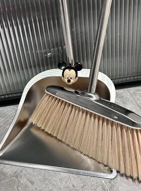扫把簸箕套装g不锈钢家用笤箸簸萁手持撮子垃圾铲2024新款软毛扫