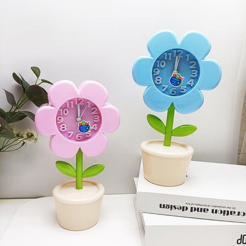 创意花朵时钟学i生静音闹钟儿童手工DIY主体卧室可爱装饰摆件钟表