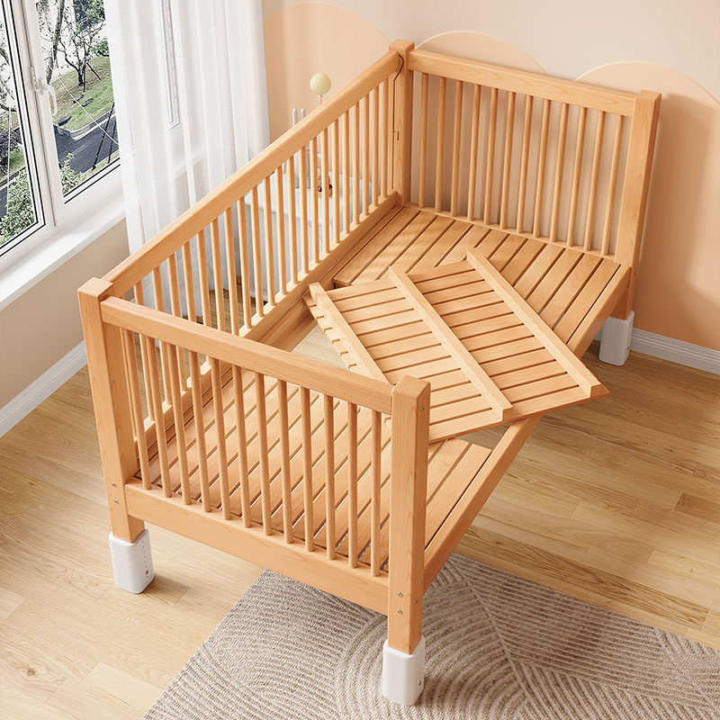 儿童床拼接床高低可调大床带护栏床边加宽单人床宝宝婴儿床实木床,住宅家具,儿童拼接床,淘宝优惠券,粉丝福利购,淘宝优惠卷