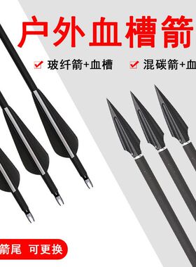 弓箭箭支可换头成年人反曲弓射箭野外美猎混碳箭复合弓射击箭头