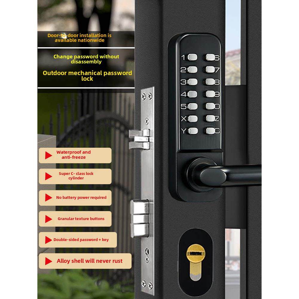 中式3D人脸识别智能锁可视猫眼别墅铜门双开木门家用防盗入户门锁