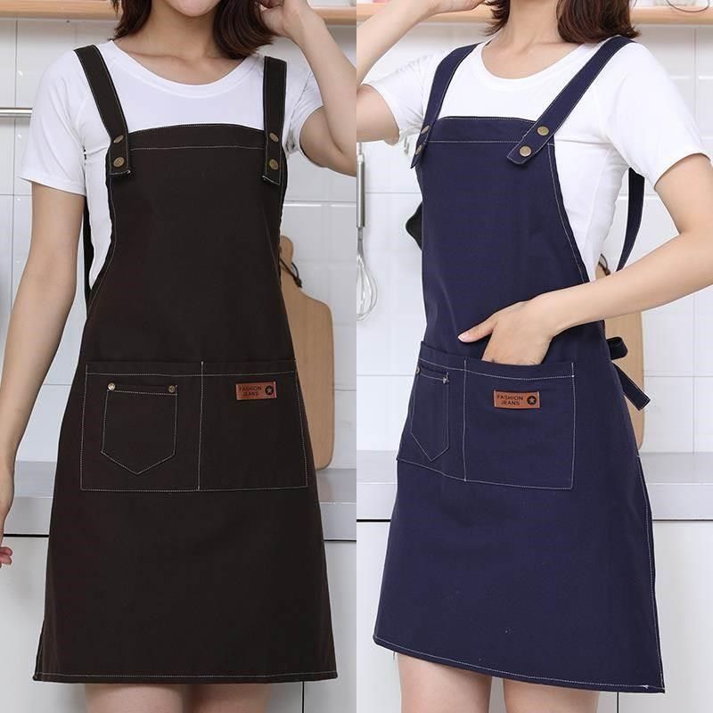 耐用牛仔围裙背带可调节男女韩版帆布工作服咖啡烘焙店加厚多口袋,家庭/个人清洁工具,围裙,淘宝优惠券,粉丝福利购,淘宝优惠卷