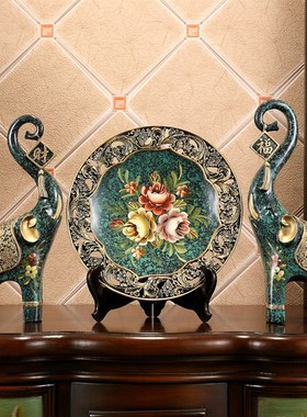 欧式大象摆件招财象乔迁新居礼品客厅玄关酒柜装饰品开业结婚礼品