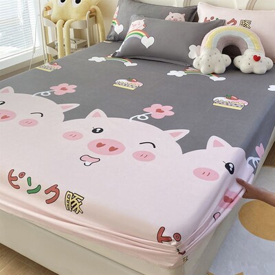 床笠135x190床笠单件床罩夹棉席梦思床垫保护套防滑全包