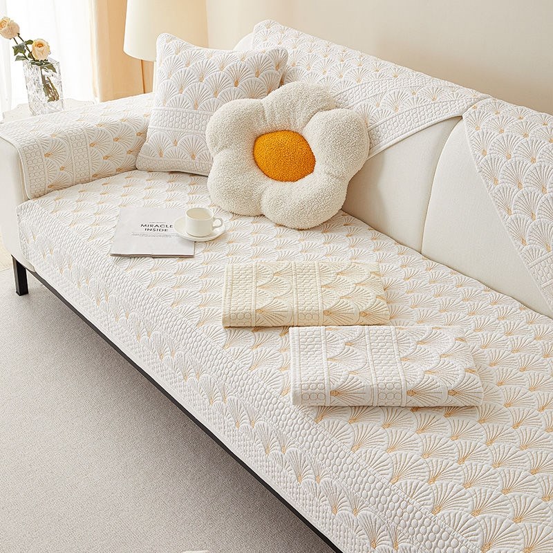 沙发垫四季通用布艺绣花纯棉欧式田园防滑坐垫沙发套沙发巾罩全