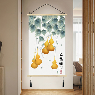 中国风挂画客厅入户玄关沙发背景墙新中式楼梯间墙面装饰画竖版画