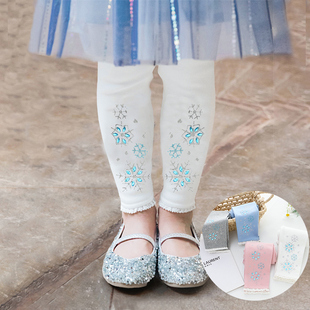 女童纯棉百搭烫钻长裤子春秋款冬季儿童套装女孩宝宝加绒外穿内搭