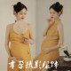 孕妇照服装 孕妈艺术照写真摄影衣服 影楼复古中国风黄色旗袍新中式