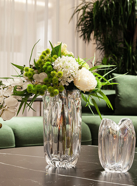 简约现代炫彩玻璃花器创意摆件样板房售楼处客厅玄关处软装装饰品