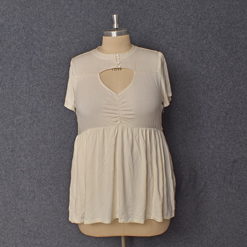 欧美大码女装夏季160斤180斤200斤时尚宽松短袖T恤上衣