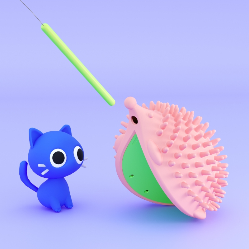 QZee宠物桌角挠痒痒球 猫咪墙角刺蝟蹭痒器 狗狗抓痒蹭痒自嗨玩具