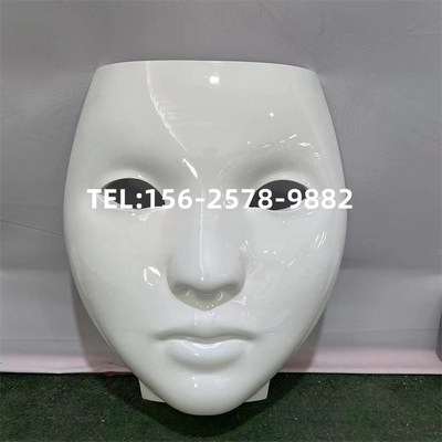 户外人脸面具雕塑玻璃钢大型景观工艺品定制摆件