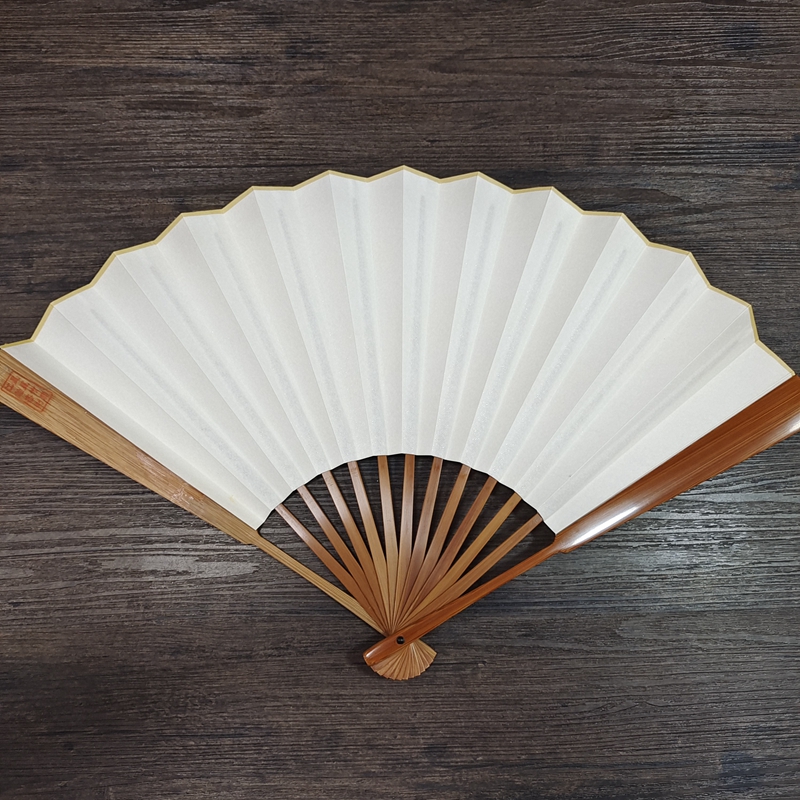 高档文玩折扇10寸13方三十年拆房老料玉竹古方头扇骨配扇面精工