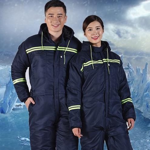工作服带帽劳保服防尘连体棉衣一体套装男服冷库水产加厚防溅水