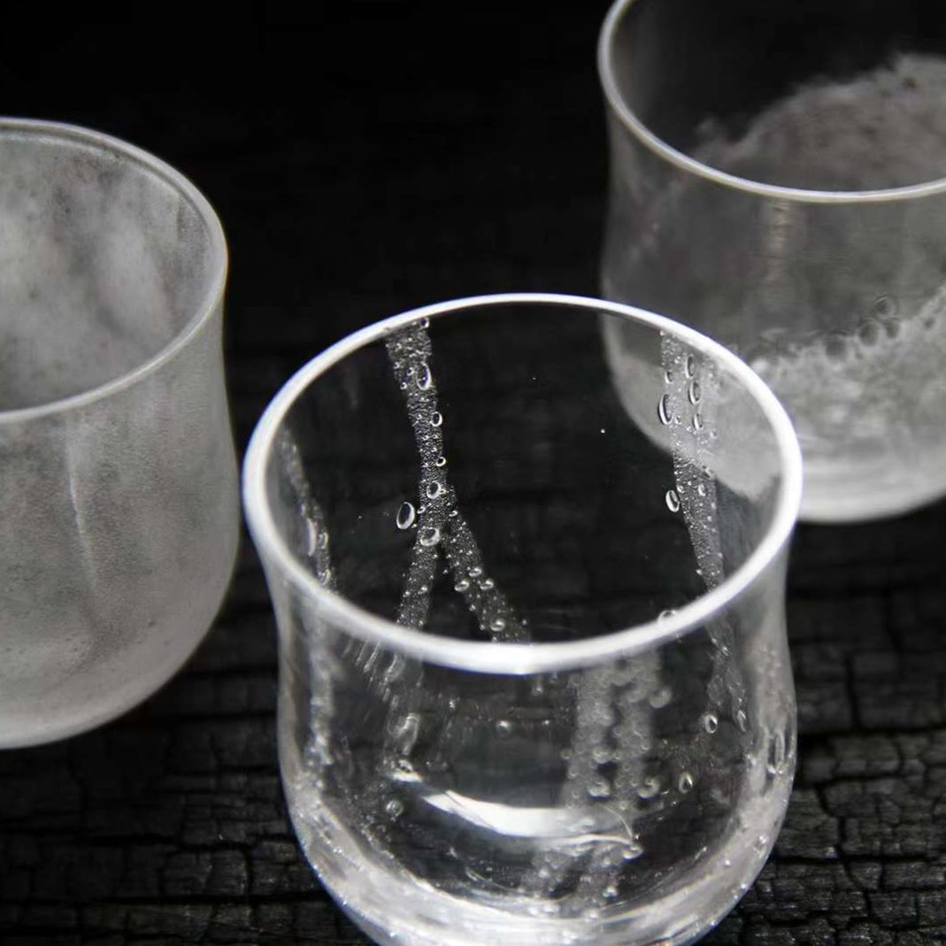 【湘缘阁】玻小茶杯雨纯手工玻璃杯心璃语啜子耐热杯品杯琉璃硝套