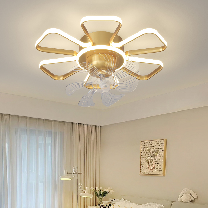 卧室风扇灯现代简约家用主卧室灯房间灯带电风扇一体智能摇头吊扇
